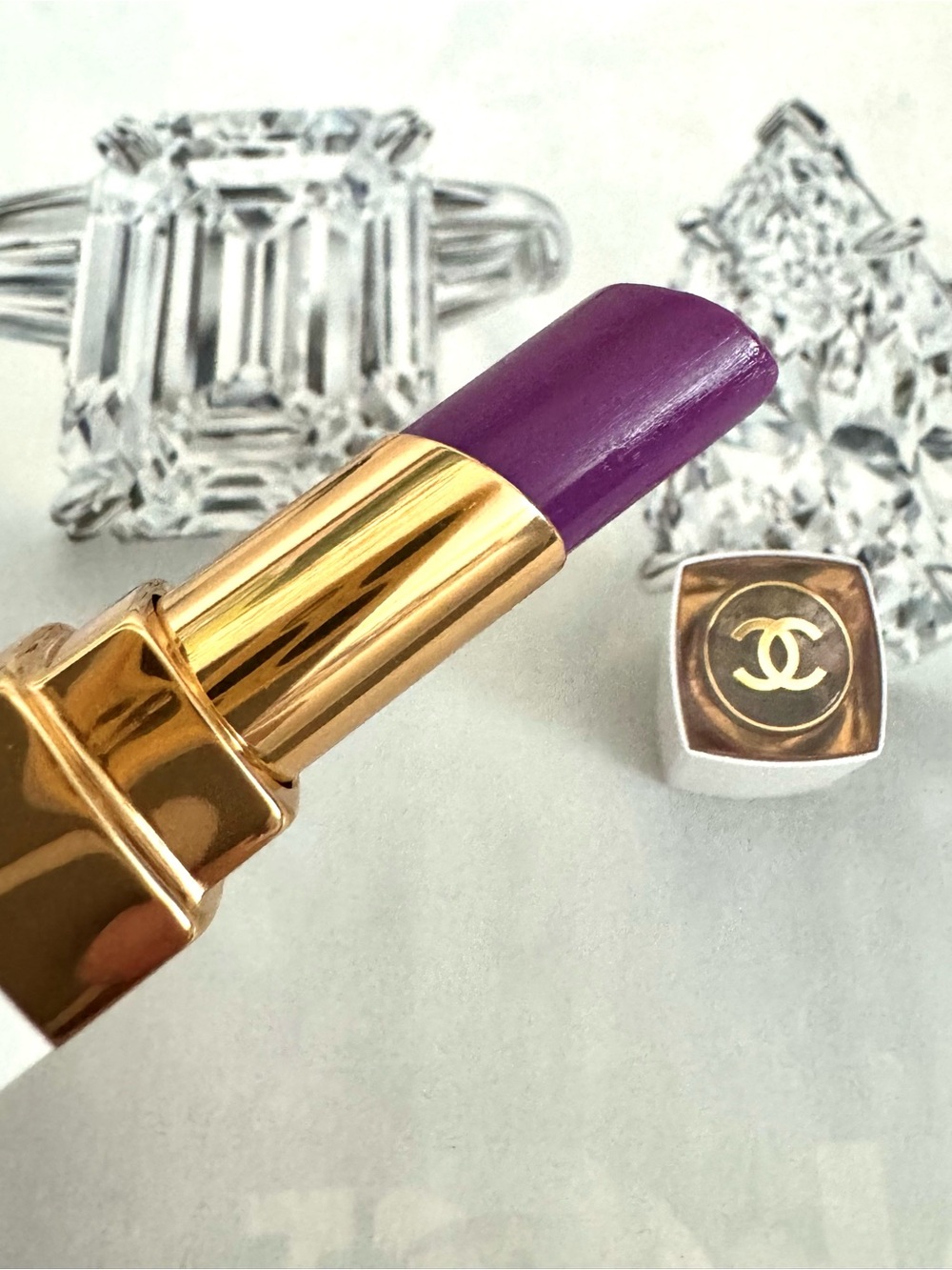 CHANEL Rouge Coco Baume Shine Lipstick - 764 Charming Lilac Luxe Plum Hue - Picture 2 of 11